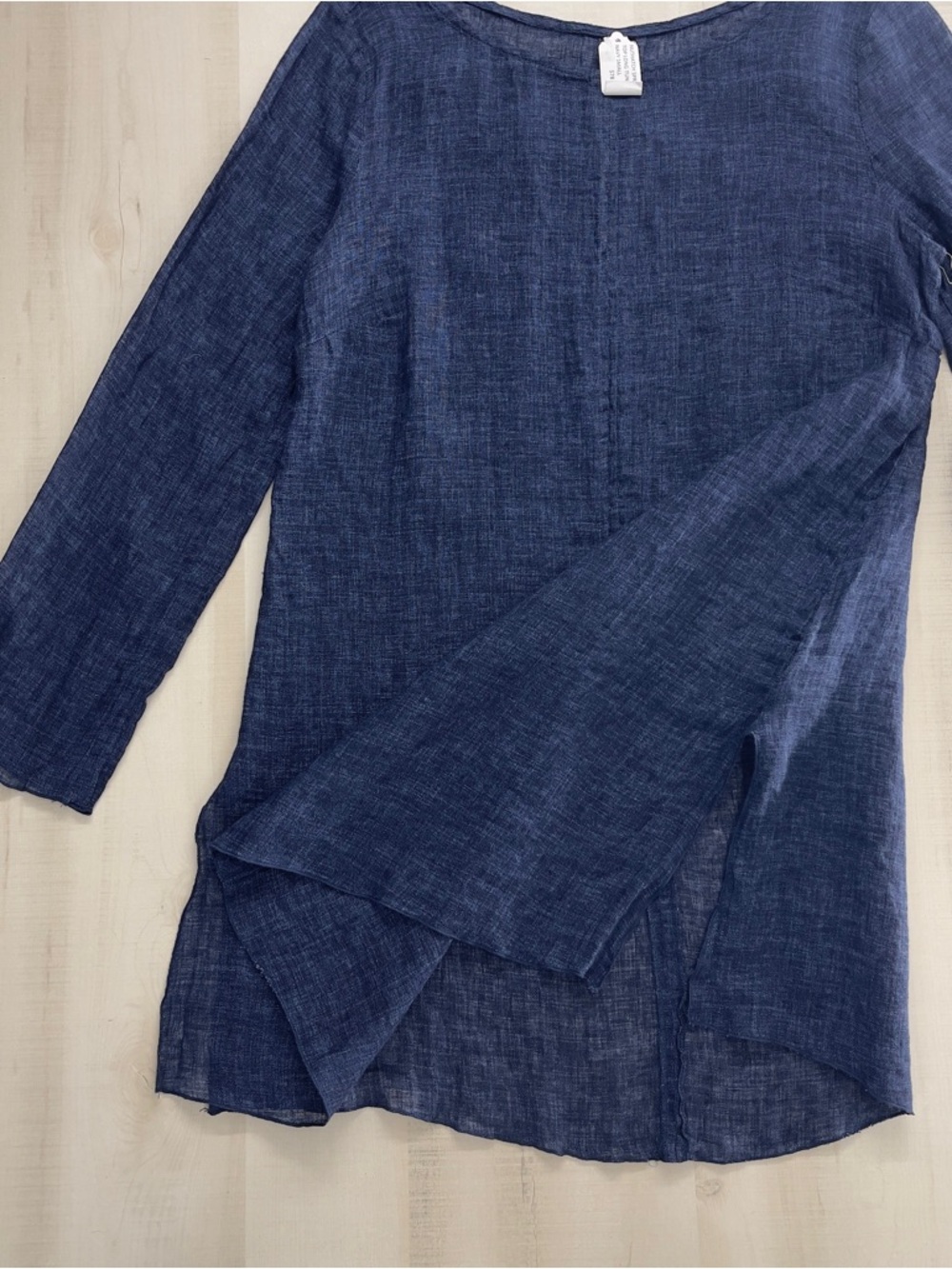 nwot NUTHATCH navy lagenlook arsty linen tunic top blouse blue S - Picture 4 of 7